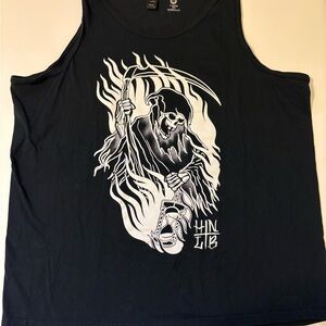 Anvil Black Tank Top with Grim Reaper Graphic